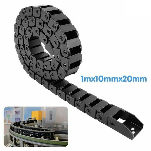 uxcell Drag Chain Cable Carrier Closed Type with End Connectors R28 10X20mm 1 Meter Plastic for Electrical CNC Router Machines Black uxcell Drag Chain Cable Carrier Closed Type with End Connectors R28 10X20mm 1 Meter Plastic for Electrical CNC Router Machines Black